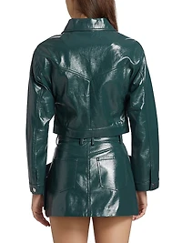 Mercer Faux Leather Crop Jacket