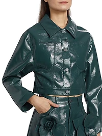 Mercer Faux Leather Crop Jacket
