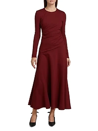 Daphna Ruched Jersey Maxi-Dress