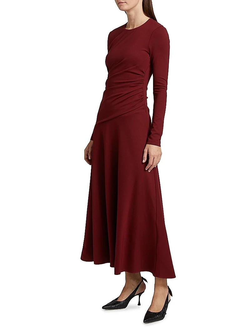 Daphna Ruched Jersey Maxi-Dress