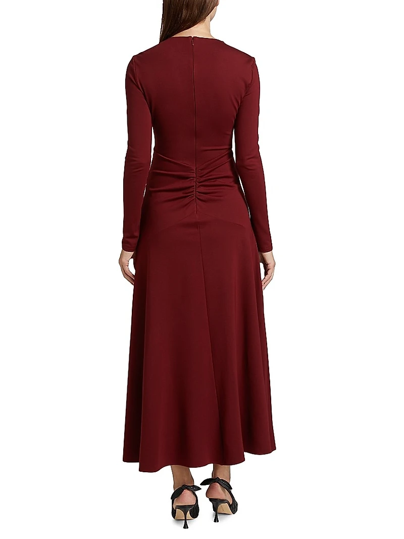 Daphna Ruched Jersey Maxi-Dress