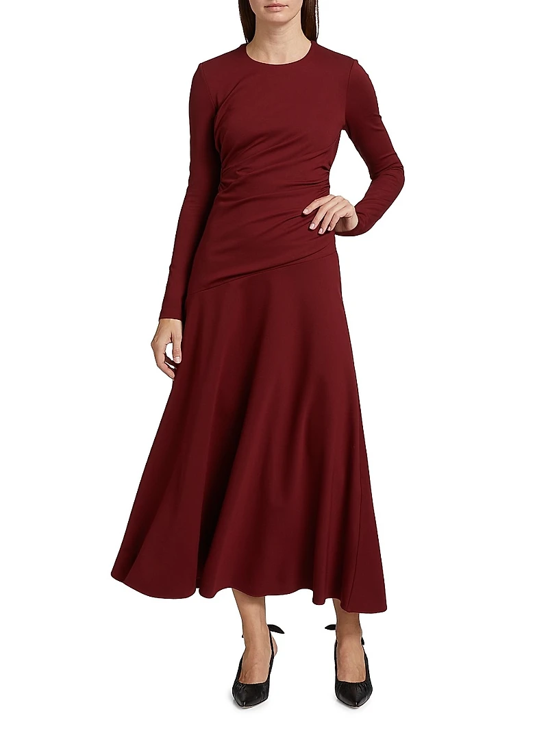 Daphna Ruched Jersey Maxi-Dress