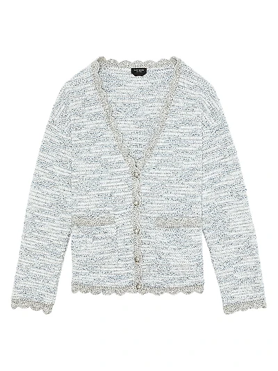 Mainline Scalloped Tweed V-Neck Cardigan