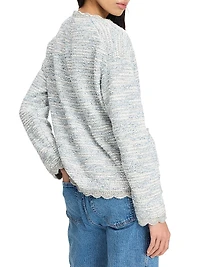 Mainline Scalloped Tweed V-Neck Cardigan