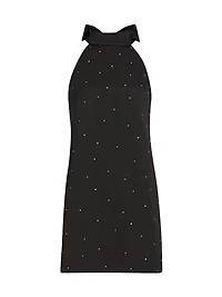Mainline Mia Rhinestone Halter Minidress
