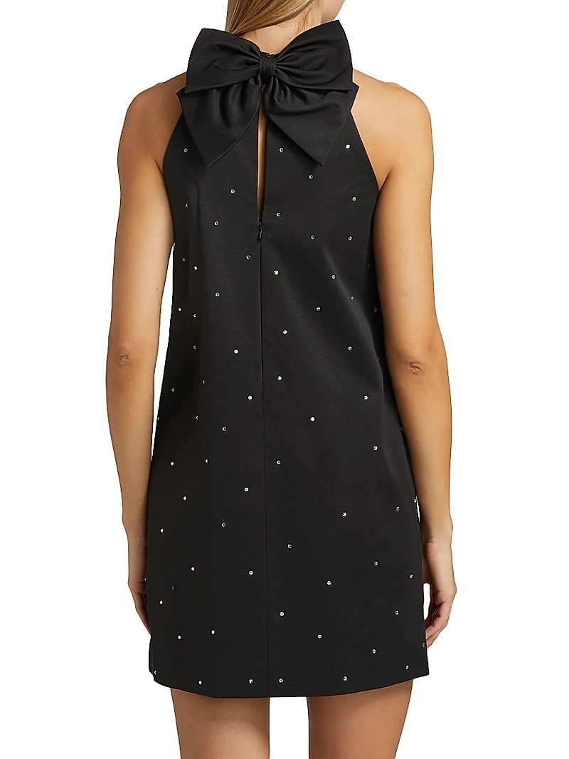 Mainline Mia Rhinestone Halter Minidress