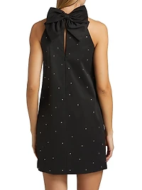 Mainline Mia Rhinestone Halter Minidress