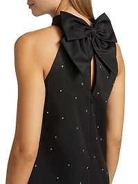 Mainline Mia Rhinestone Halter Minidress