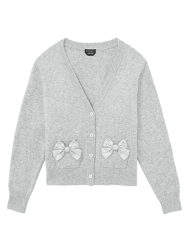 Mainline Embellished Bow V-Neck Cardigan