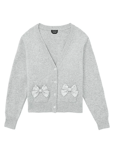 Mainline Embellished Bow V-Neck Cardigan