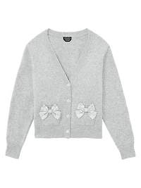 Mainline Embellished Bow V-Neck Cardigan