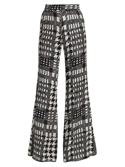 Peggys Houndstooth Trumpet Pants