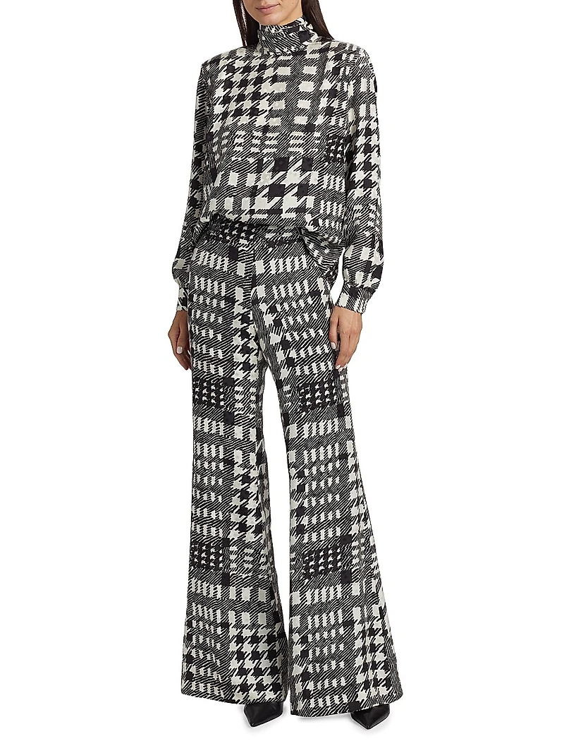 Peggys Houndstooth Trumpet Pants