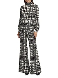 Peggys Houndstooth Trumpet Pants