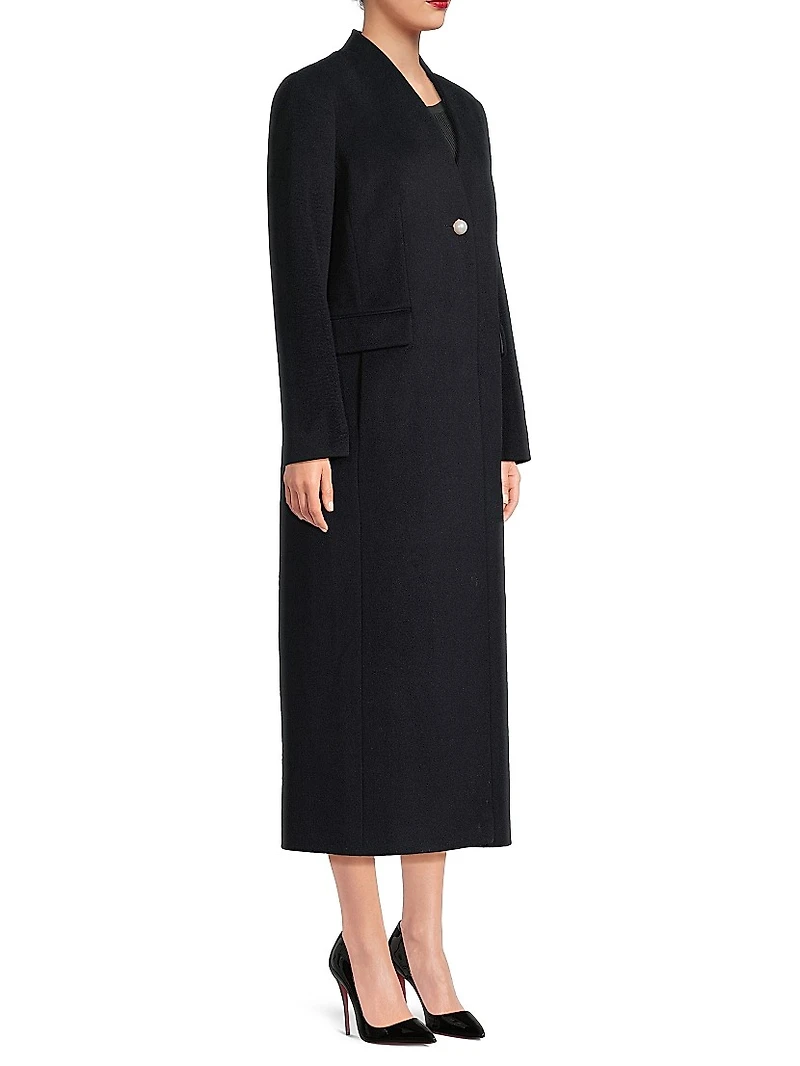 Faux Fur Collar Wool-Blend Coat