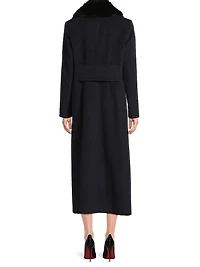 Faux Fur Collar Wool-Blend Coat