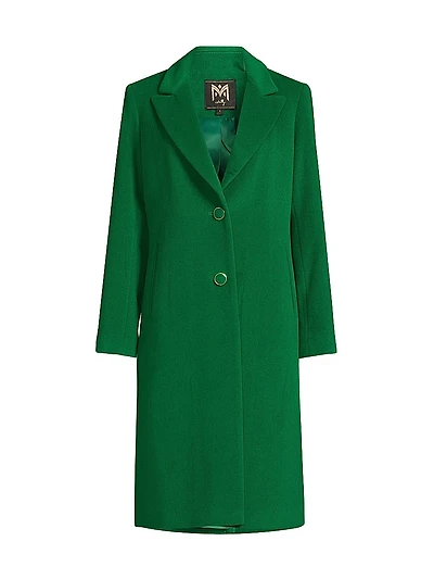 Wool-Blend Single-Breasted Coat