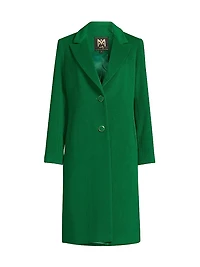 Wool-Blend Single-Breasted Coat