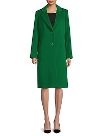 Wool-Blend Single-Breasted Coat