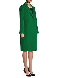 Wool-Blend Single-Breasted Coat
