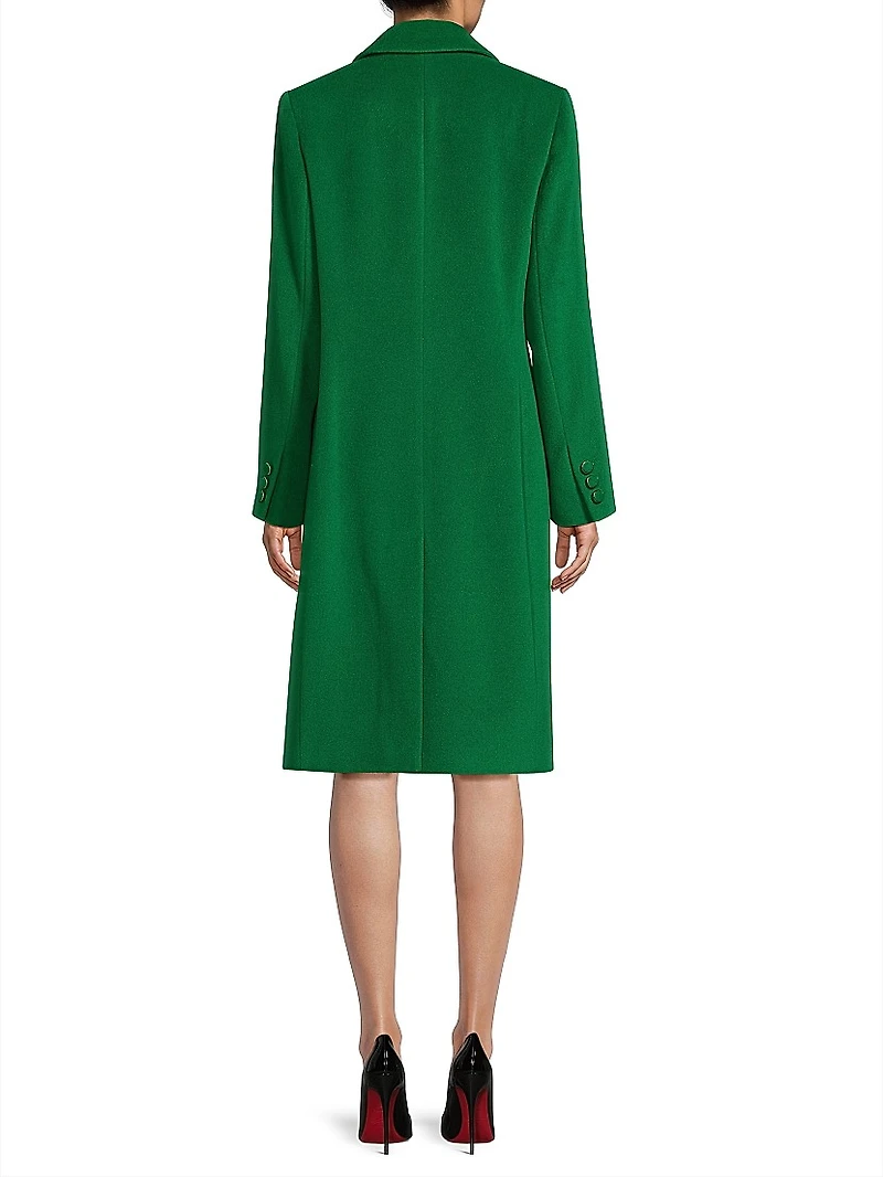 Wool-Blend Single-Breasted Coat