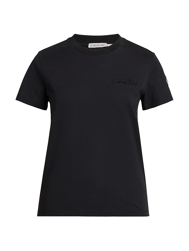 Cotton Beaded Logo T-Shirt