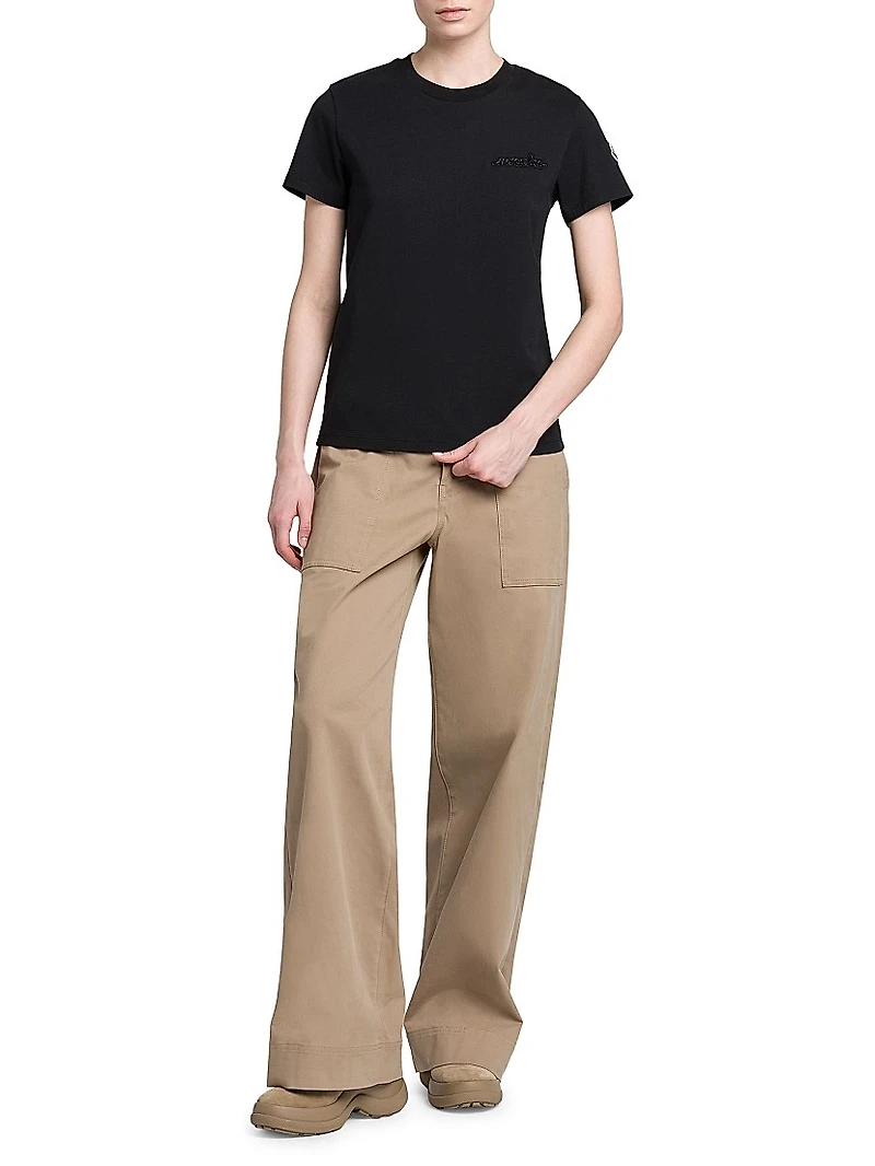 Cotton Beaded Logo T-Shirt