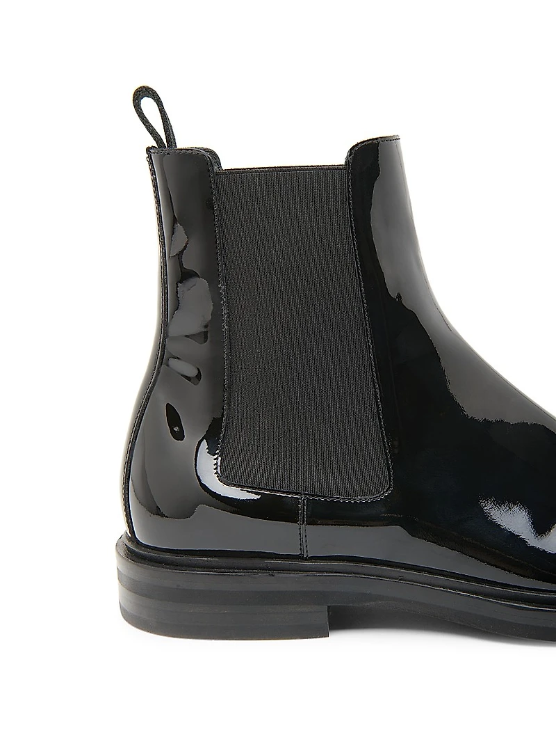 Patent Leather Chelsea Boots