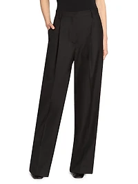 Portia Pleated Wool Pants
