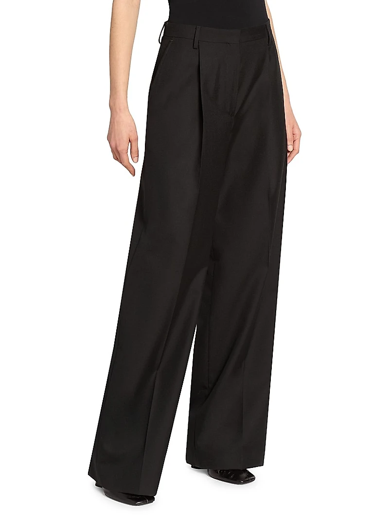 Portia Pleated Wool Pants