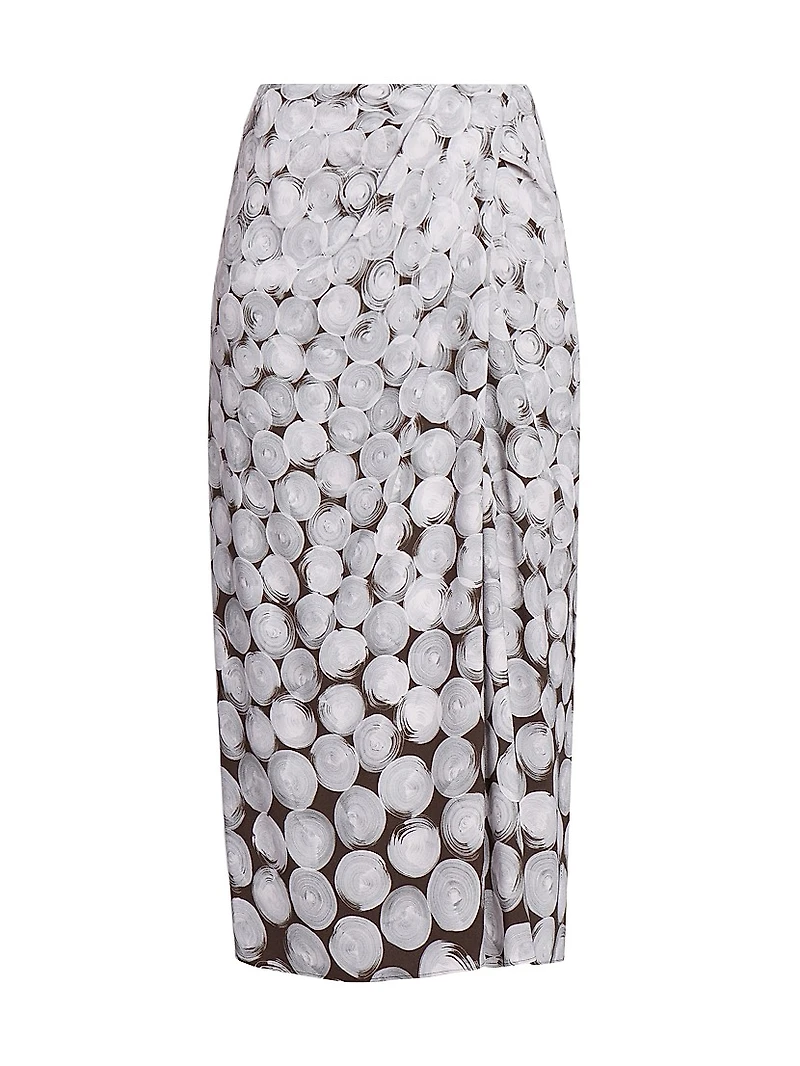 Sampa Draped Printed Midi-Skirt