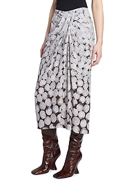 Sampa Draped Printed Midi-Skirt