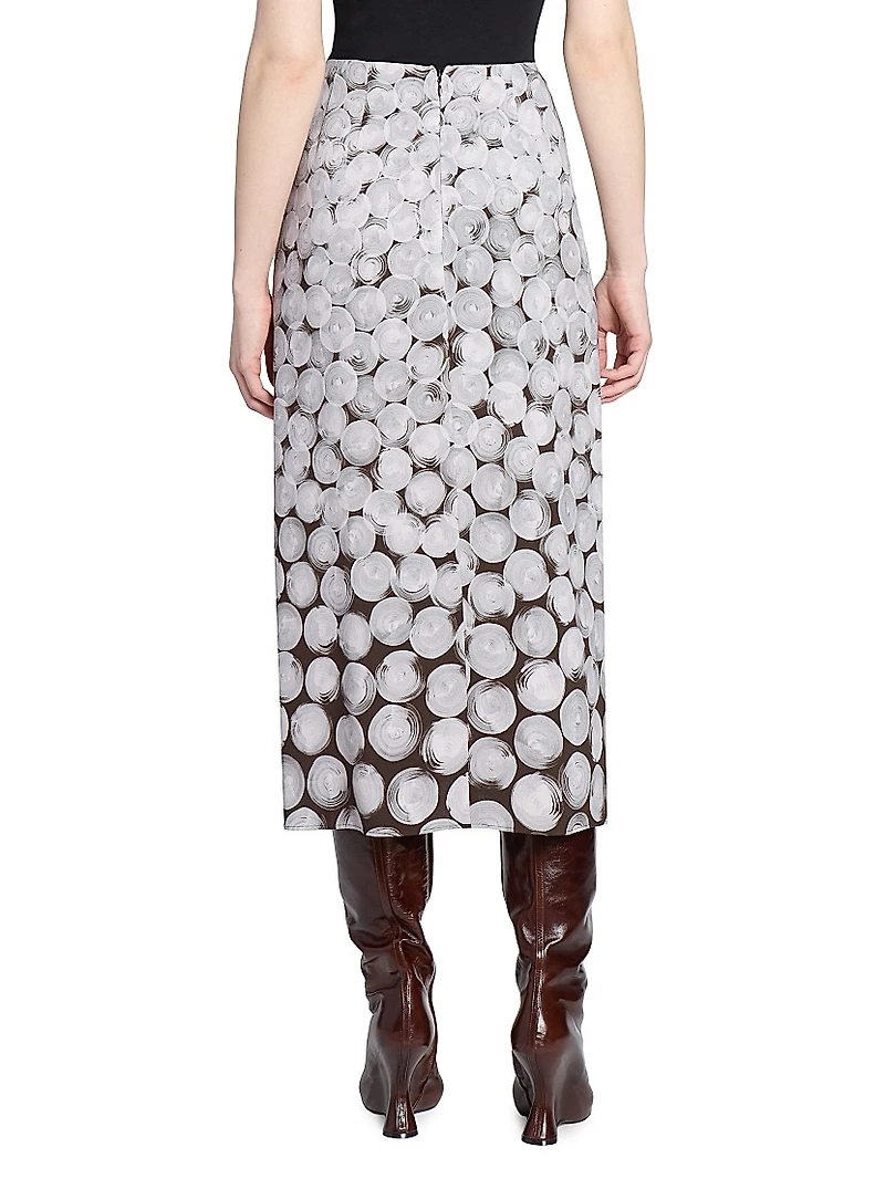 Sampa Draped Printed Midi-Skirt