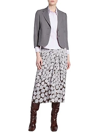 Sampa Draped Printed Midi-Skirt