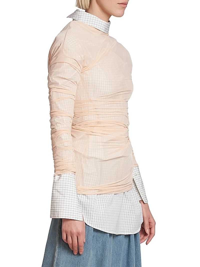 Hoan Ruched Mesh Top