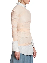 Hoan Ruched Mesh Top
