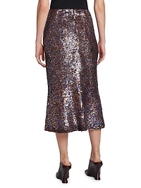 Sibyl Sequined Wool-Blend Midi-Skirt