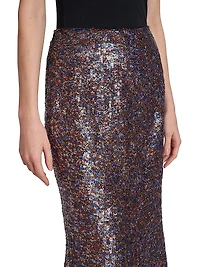 Sibyl Sequined Wool-Blend Midi-Skirt