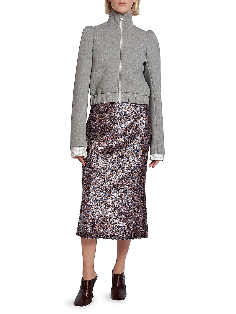Sibyl Sequined Wool-Blend Midi-Skirt