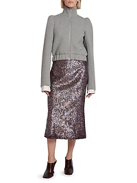 Sibyl Sequined Wool-Blend Midi-Skirt