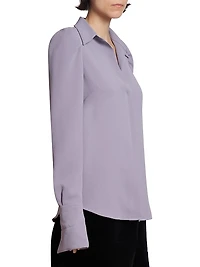 Celindra Crepe Puff-Sleeve Shirt