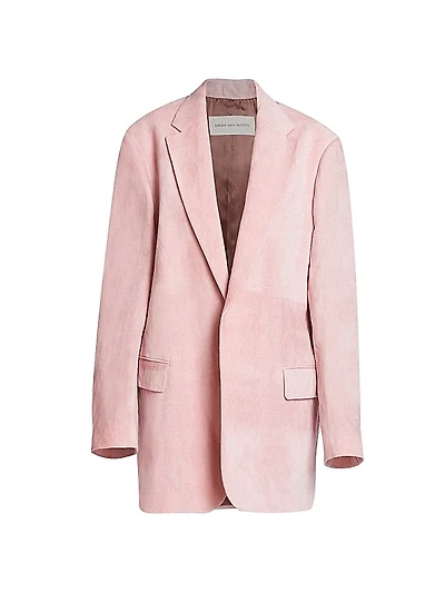 Blur Washed Cotton-Blend Long Jacket