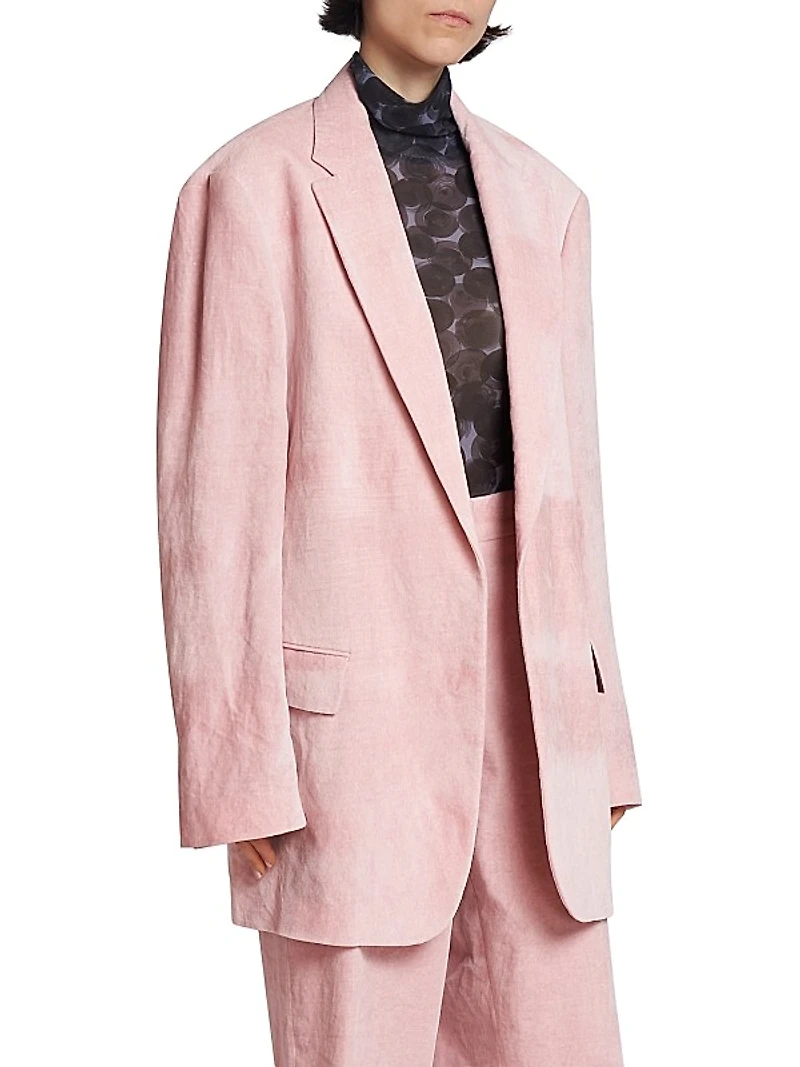 Blur Washed Cotton-Blend Long Jacket