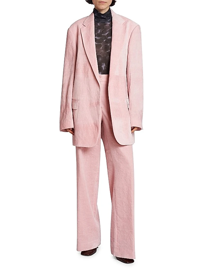 Blur Washed Cotton-Blend Long Jacket