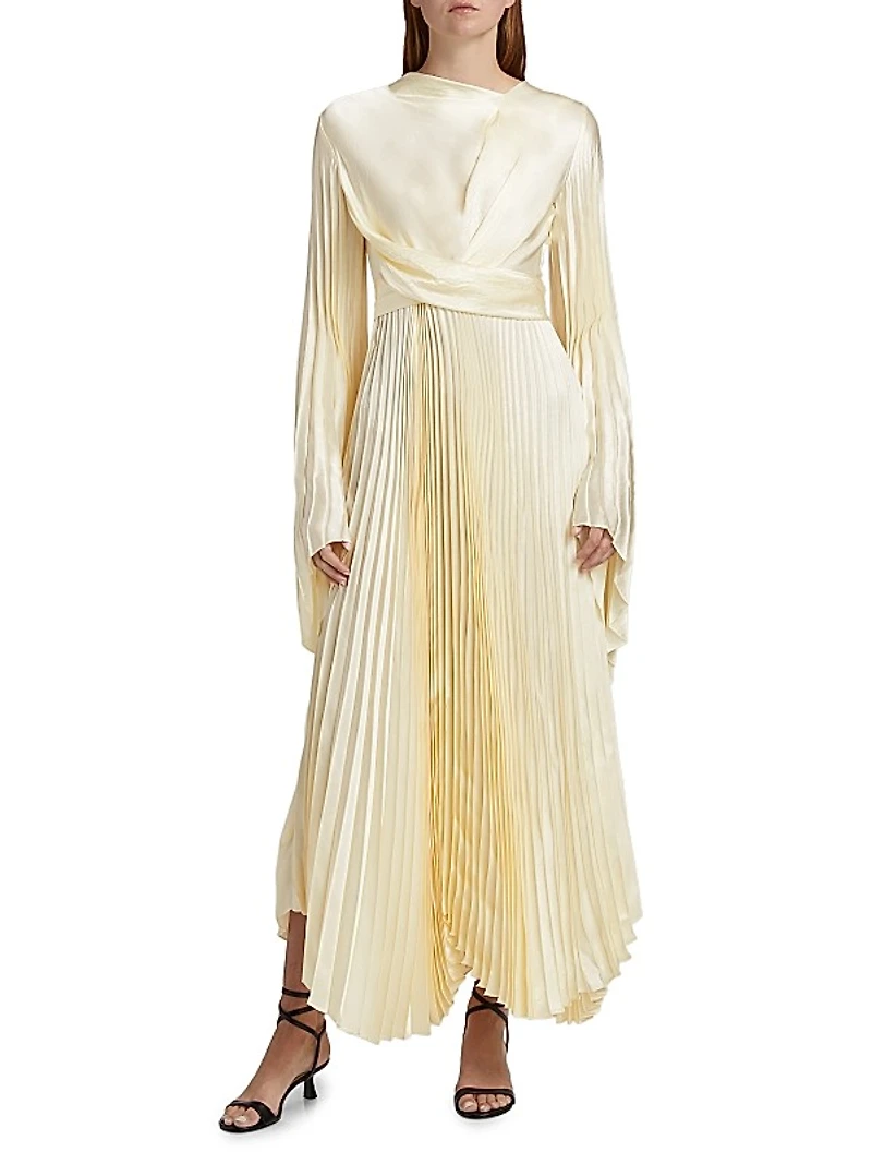 Pleated Wrap Dress