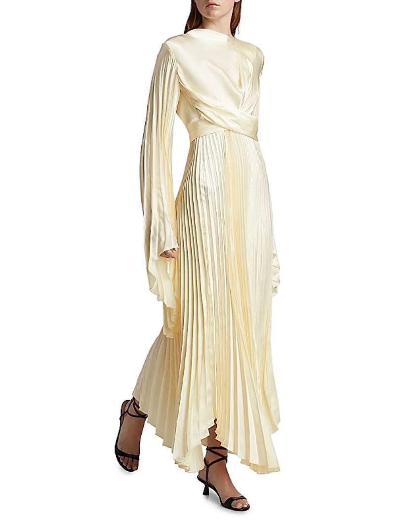 Pleated Wrap Dress