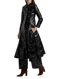 Faux Leather Snap Studded Trousers