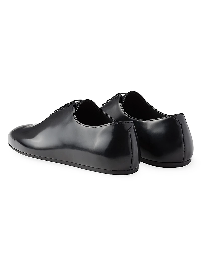 Brushed Leather Lace-Up Shoes