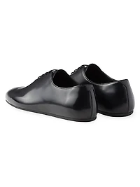 Brushed Leather Lace-Up Shoes