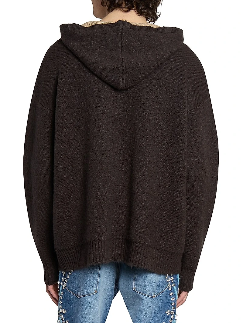 Logo-Embroidered Knit Hoodie